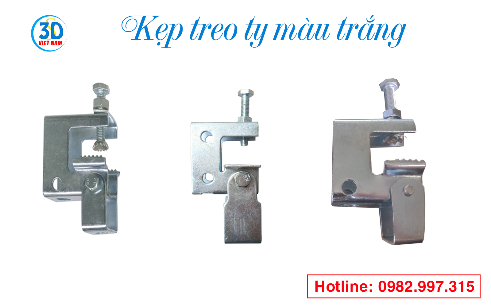 kẹp treo ty màu trắng 3DS